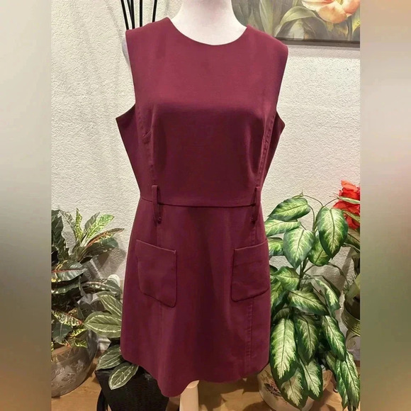 Milly burgundy mini dress size 12 - Picture 2 of 12
